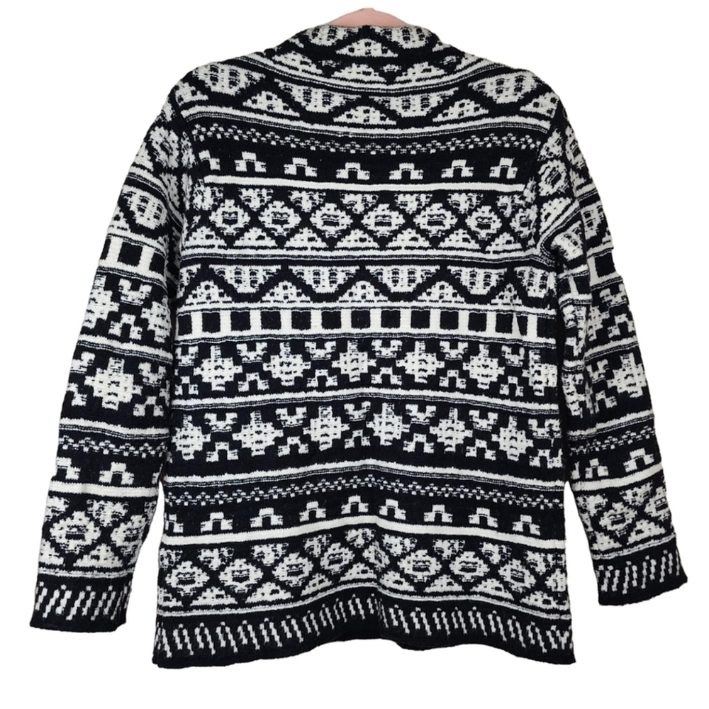 J. Jill Oversized Mock Neck Cotton Wool Blend Fair Isle Pullover Sweater XS - Picture 4 of 8